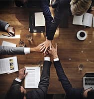 Professional using tablet